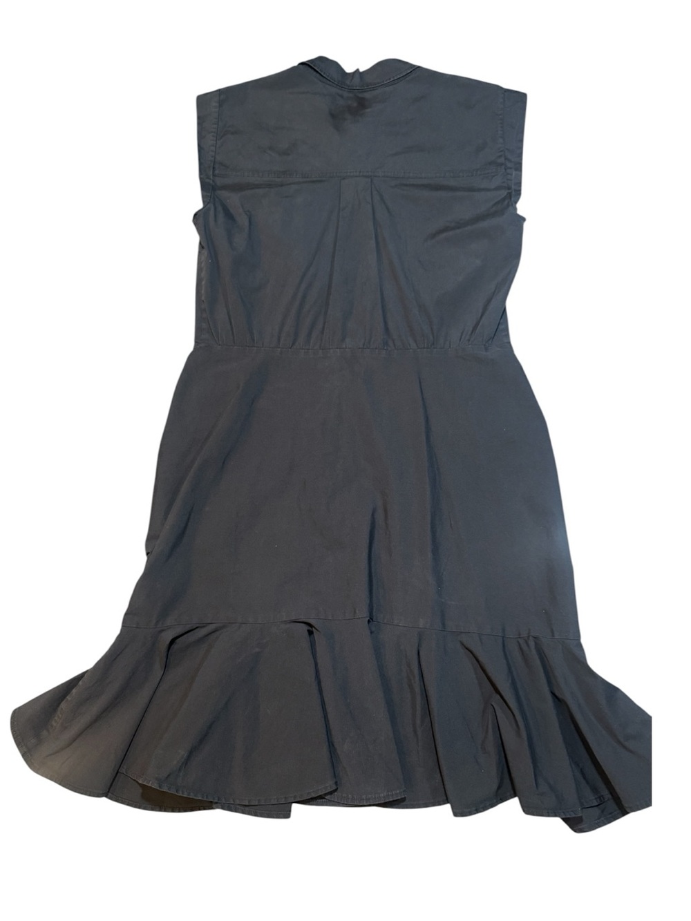 Veronica Beard Ruched Shirt Mini Dress with Ruffle Hem - Picture 10 of 11